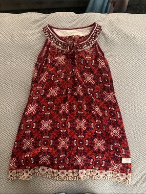Red Patterned Sleeveless Boho Dress Odd Molly